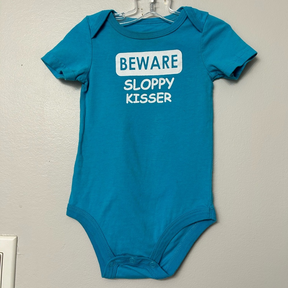 BOGO George Blue SS graphic onesie. Size 6-12m Play condition